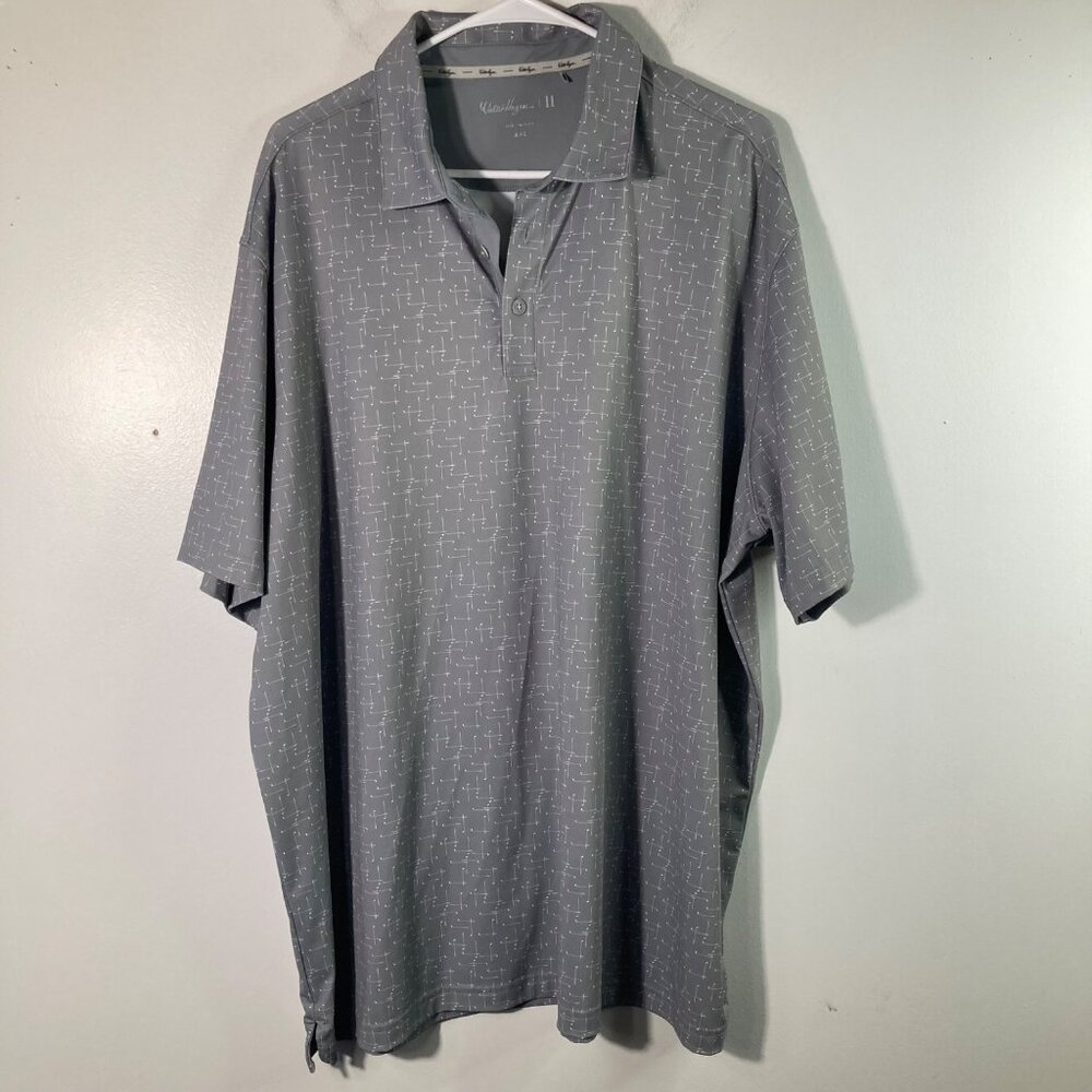 Mens Walter Hagen II Golf Polo Shirt Short Sleeves Golf Clubs Graphic 2XL Gray W